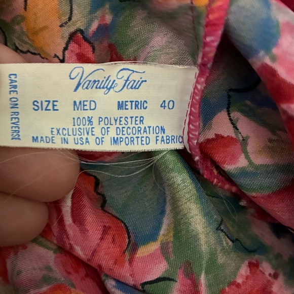 Vanity Fair Multicolor All Over Floral Print Satin Robe M - Picture 11 of 12